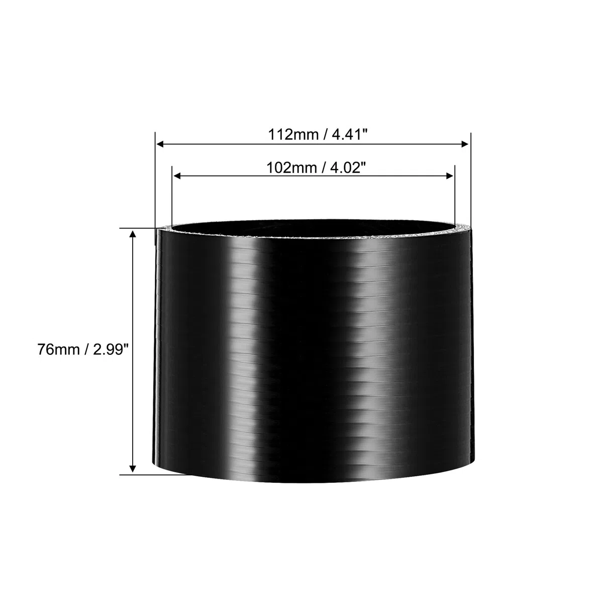 25mm-127mm ID Wysokiej jakości prosta silikonowa złączka rurowa wzmocniona prostym wężem dolotowym turbosprężarki czarna(127mm)
