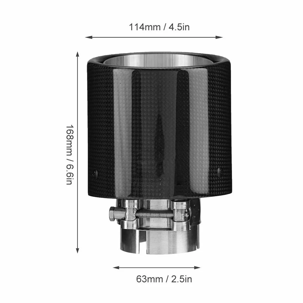Nikou Tłumik do rury wydechowej z włókna węglowego, 63-114 mm