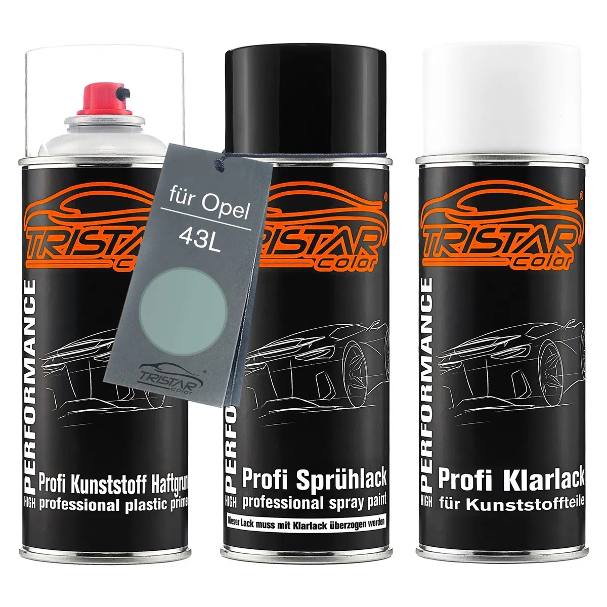 TRISTARcolor Zestaw w sprayu do plastiku do Opel 43L Floridagrün Metallic
