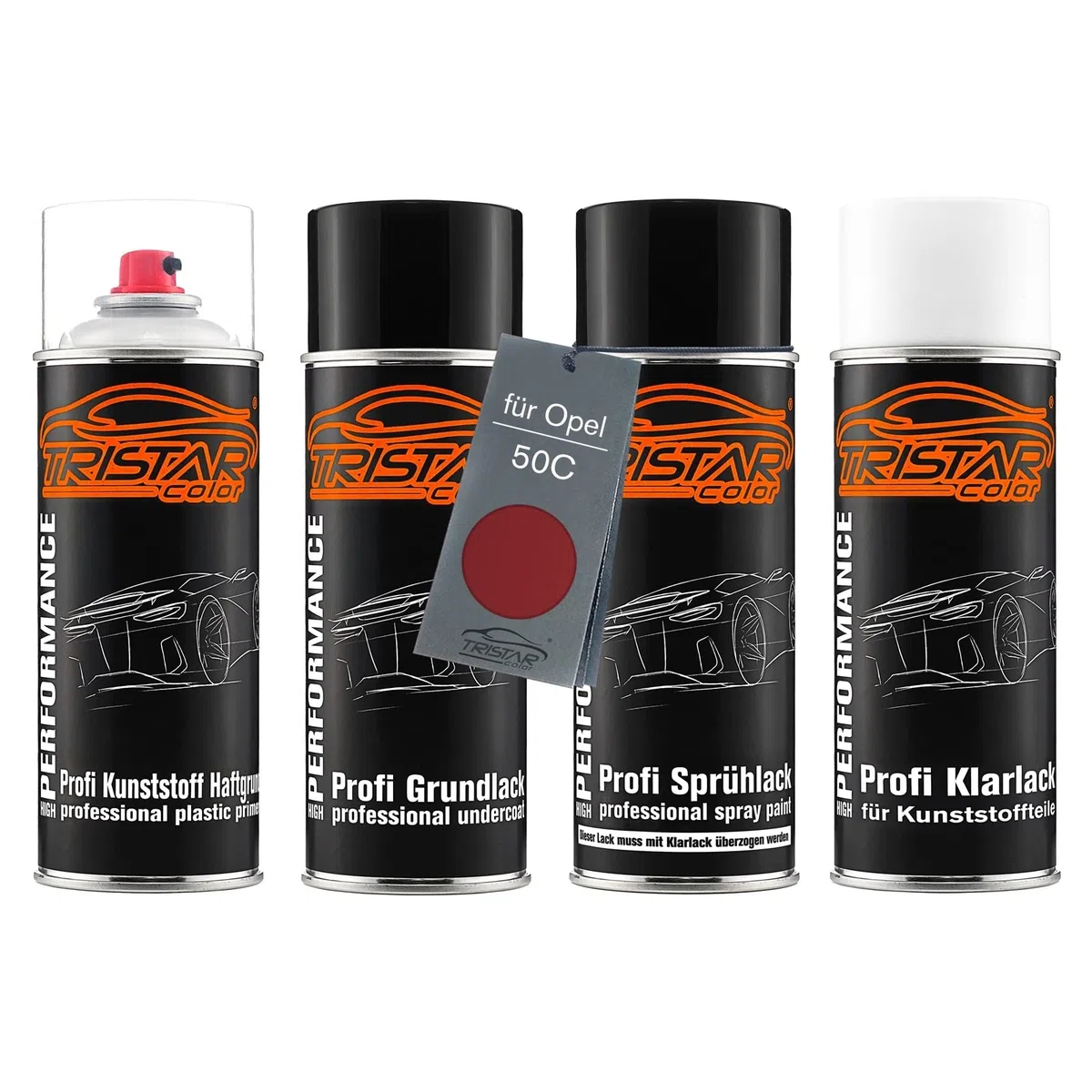 TRISTARcolor Zestaw w sprayu do plastiku do Opel 50C Pomegranate Red Perl